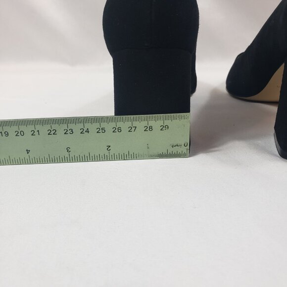 New Marc Fisher Black Suede Pointed Toe Low Block Heel Pumps Yehudi Size 9.5M - Picture 8 of 9